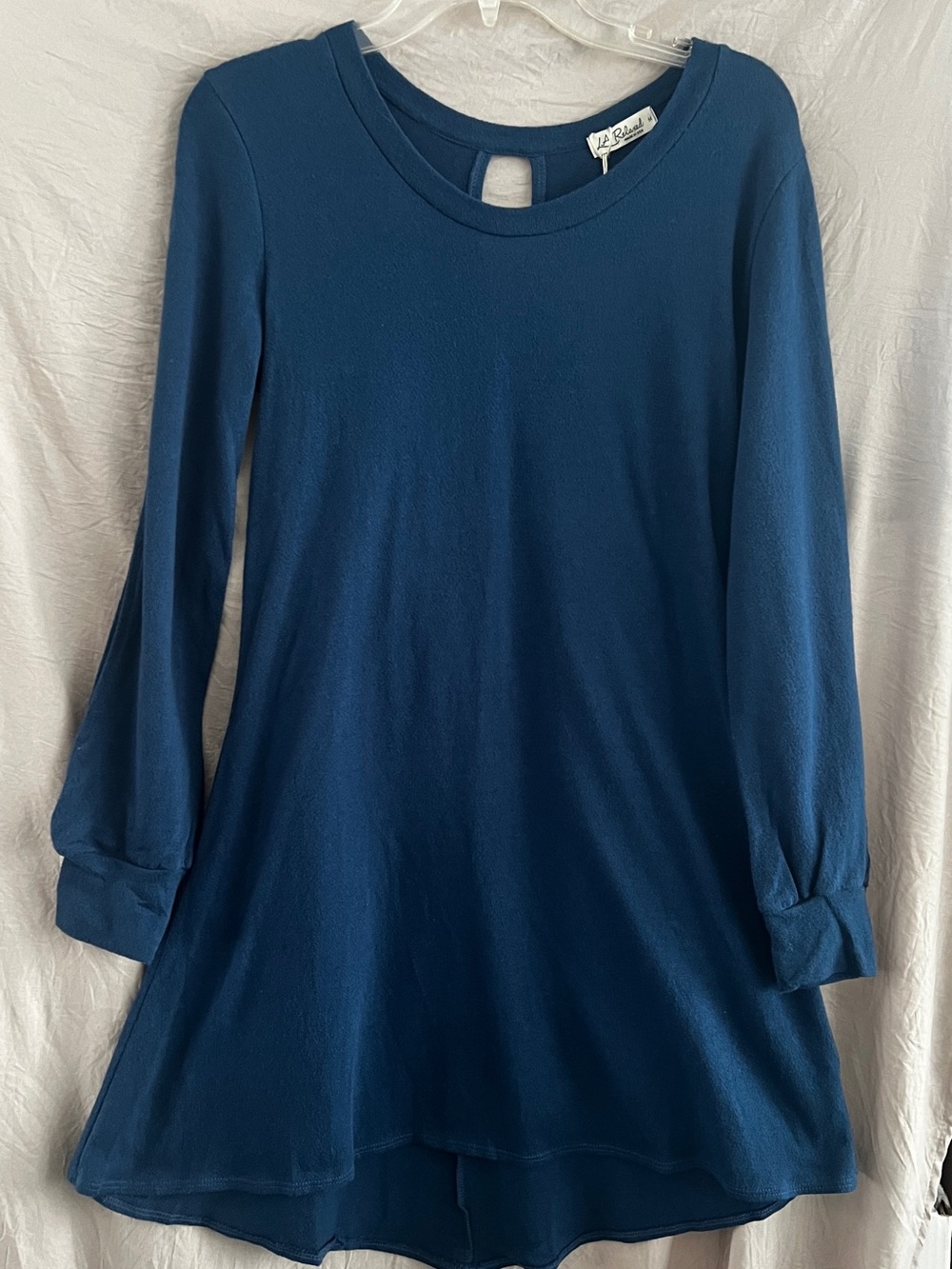 Blue Long-Sleeve Swing Dress by LA Relaxed